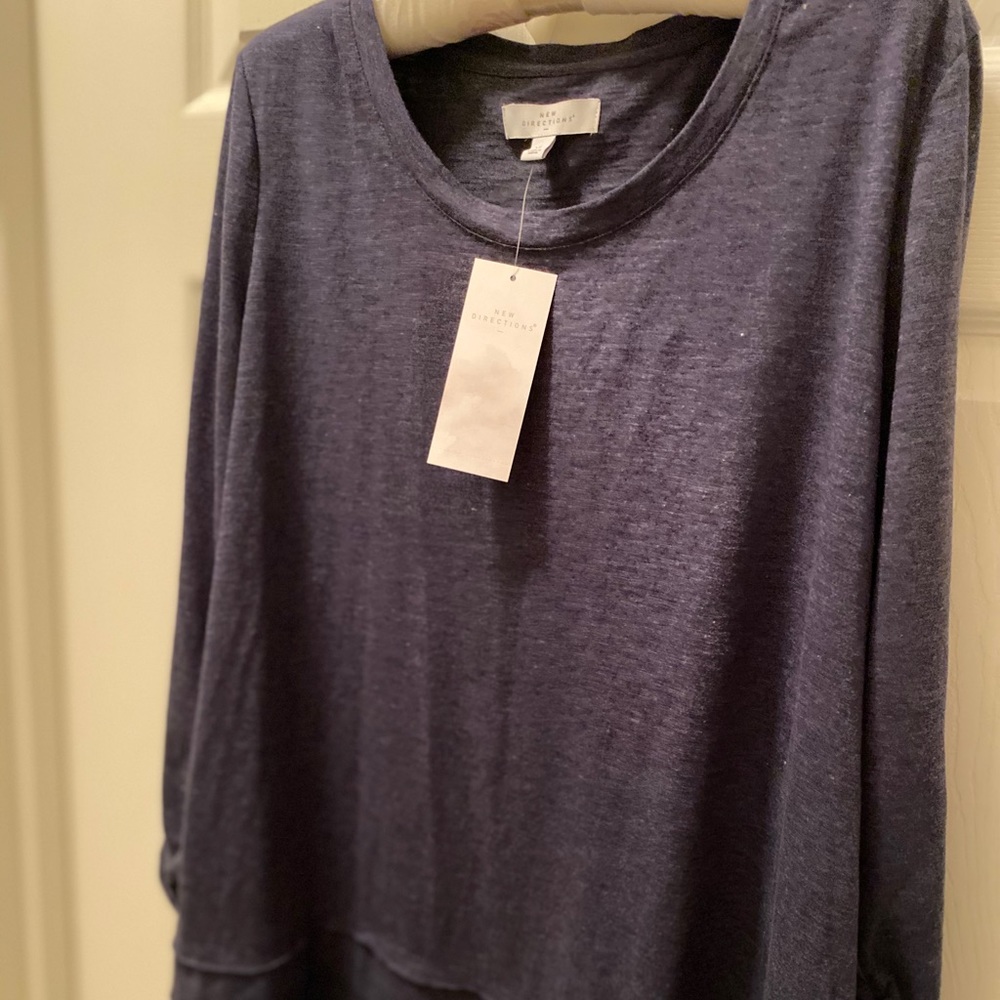 Casual knit top, blue, XL, NEW with Tags